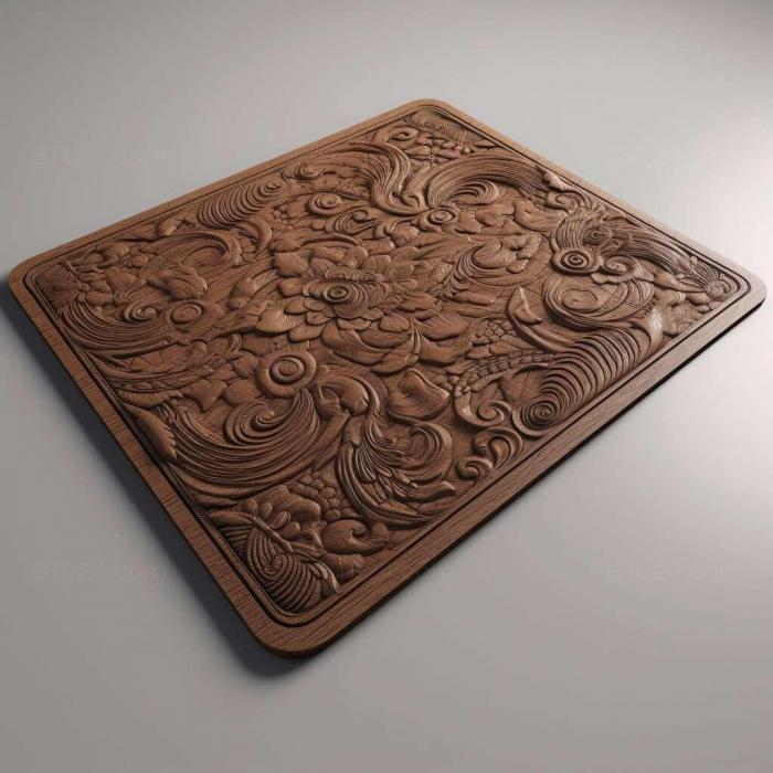 Patterns and decorations (Bath mat 2, PATTERN_1714) 3D models for cnc